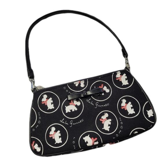 Lulu Guinness London Scottie Dog Leather-Trimmed Canvas Handle Bag - Picture 2 of 15